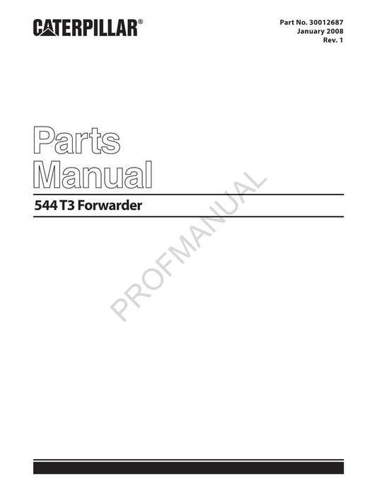 Caterpillar Cat 544 Tier 3 Forwarder Parts Catalog Manual