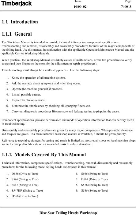 JOHN DEERE D567 D566 D536 S586 S576 FELLING HEAD SERVICE REPAIR  MANUAL