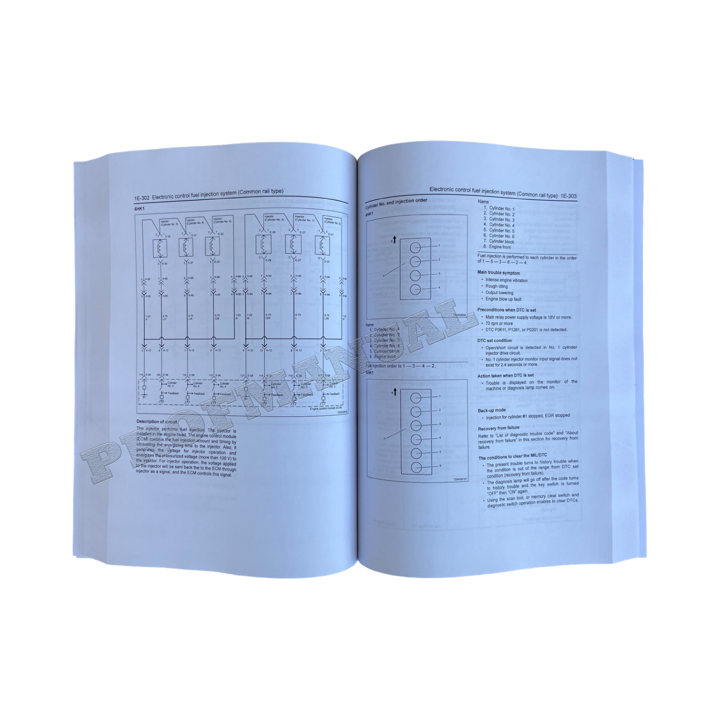 MANUEL D'ENTRETIEN DU MOTEUR HITACHI ISUZU 4HK1 6HK1 ENSEMBLE DE 2 LIVRES