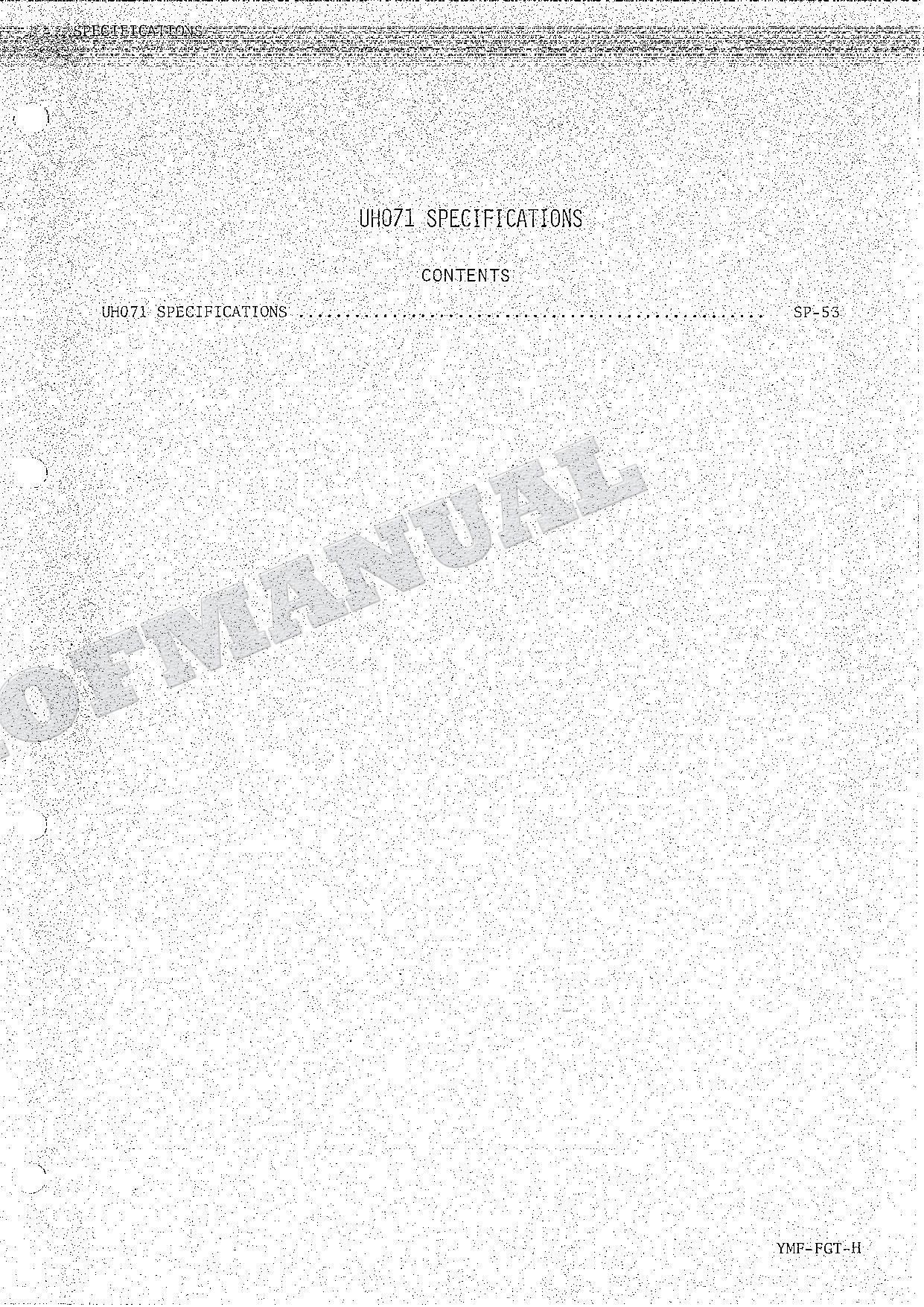 HITACHI UH071 Excavator Excavator Service Manual