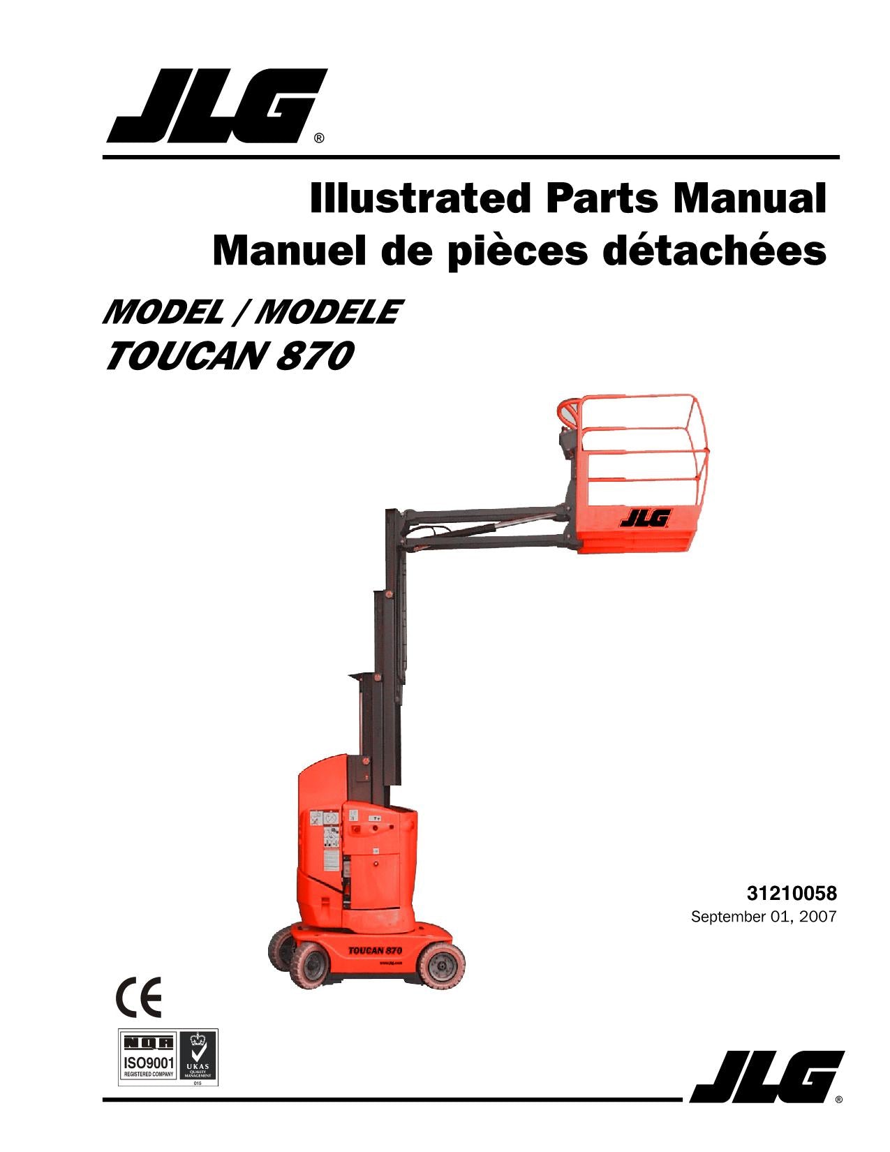 TOUCAN 870 Vertical Lift Parts Catalog Manual Multi languages