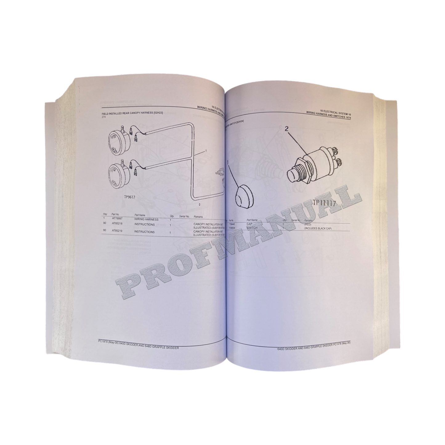 MANUEL DU CATALOGUE DES PIÈCES DE DÉBUSQUEUSE JOHN DEERE 640D 648D