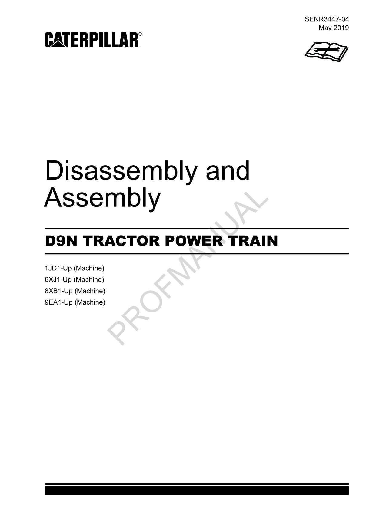 Caterpillar CAT D9N TRACTOR POWER TRAIN Manual Disassembly Assembly