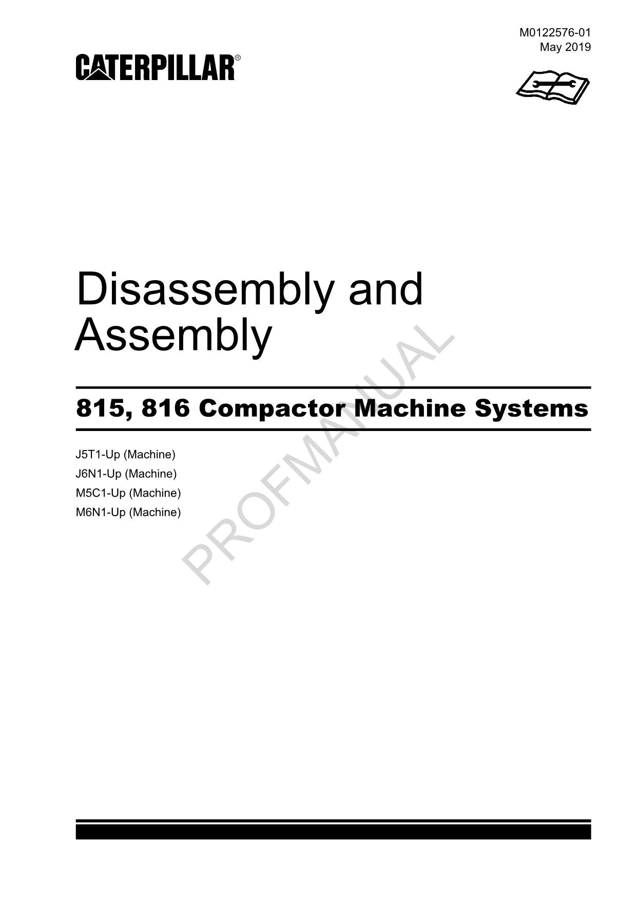 Caterpillar 815 816 Compactor Machine SYSTEM Disassembly Assembly Service Manual