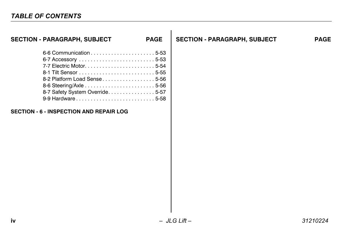 TOUCAN 10E 8E Vertical Lift Maintenance Operation Operators Manual