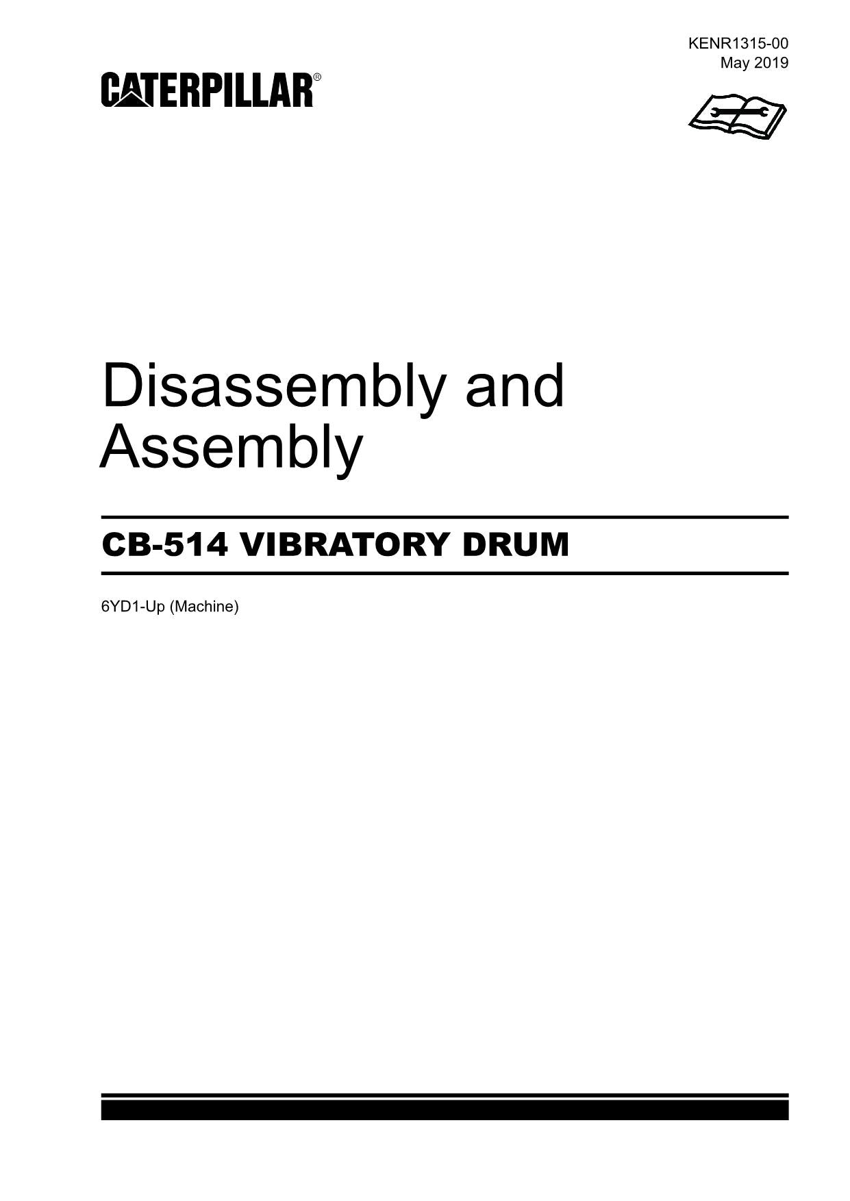 Caterpillar Cat CB-514 DRUM Disassembly Assembly Service Manual