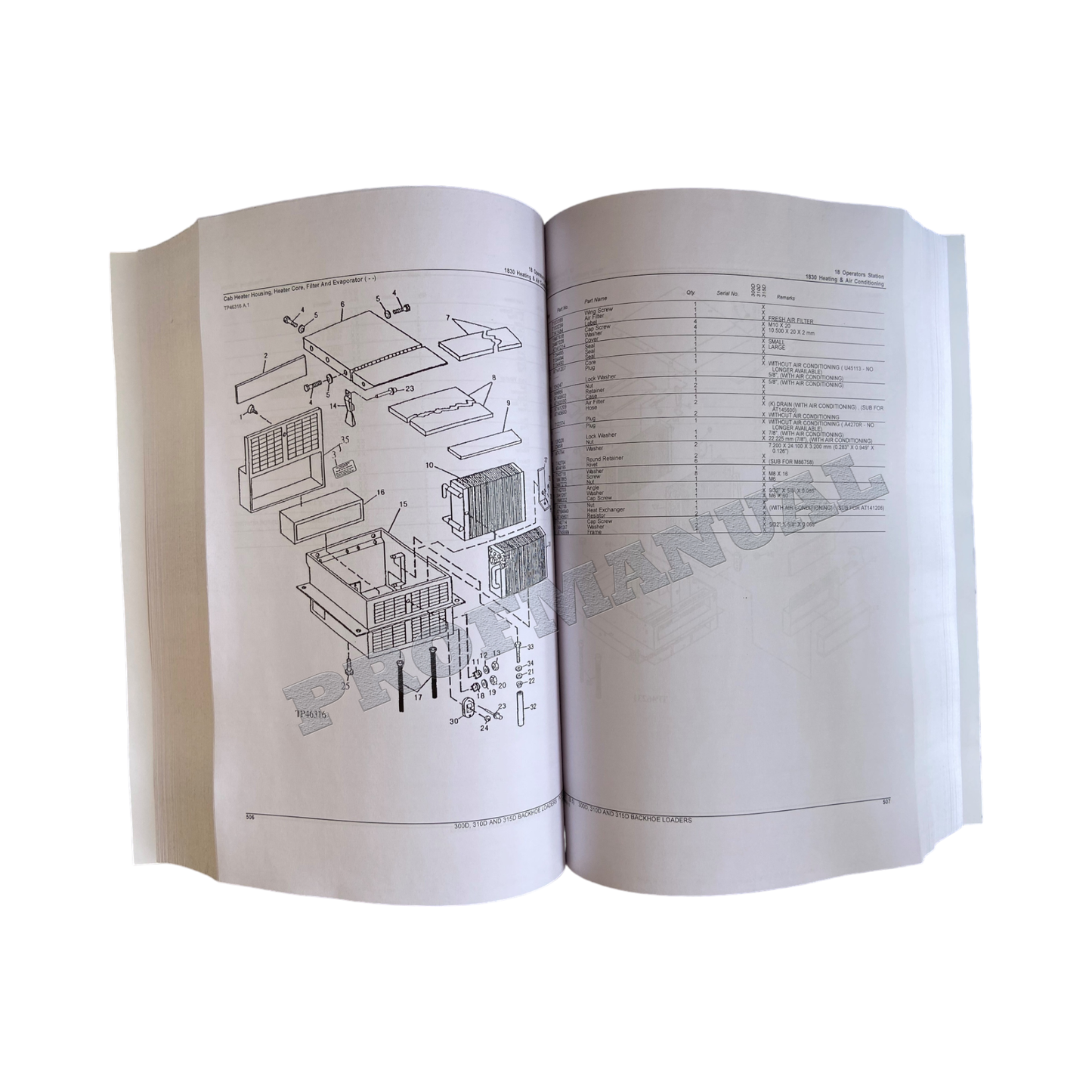 JOHN DEERE 300D 310D 315D BAGGERLADER ERSATZTEILKATALOGHANDBUCH