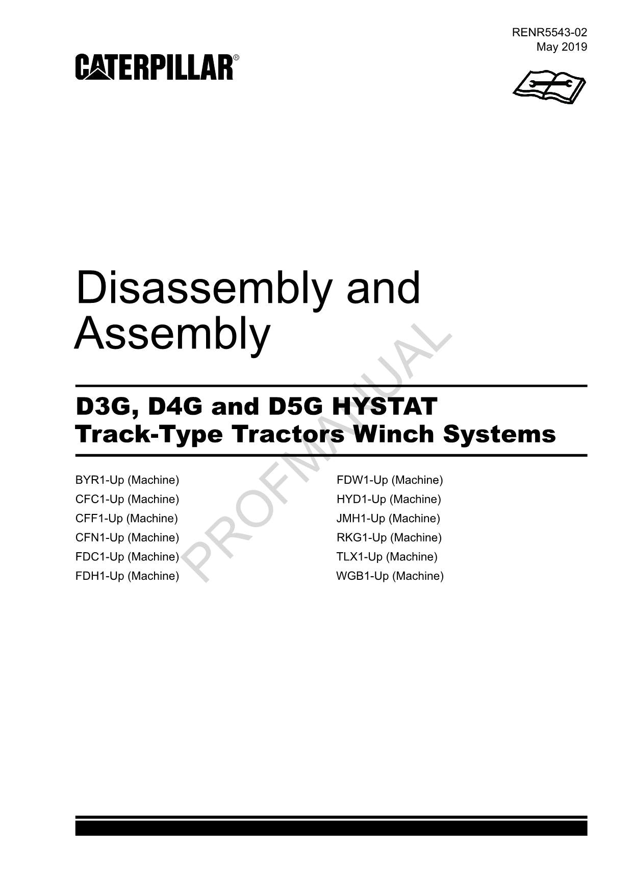 Manuel de démontage et d'assemblage du treuil pour tracteur Caterpillar D3G D4G D5G HYSTAT