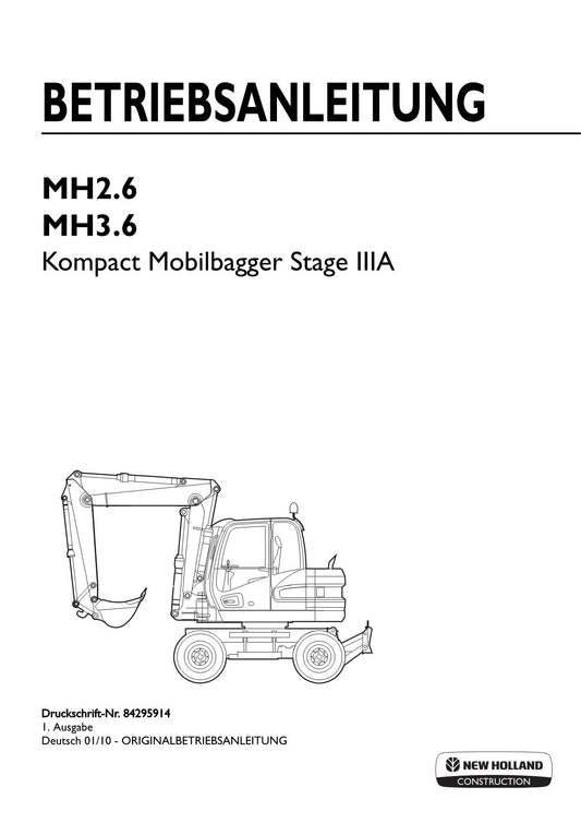 New Holland MH2 6 MH3 6 Bagger Manuel d'instructions