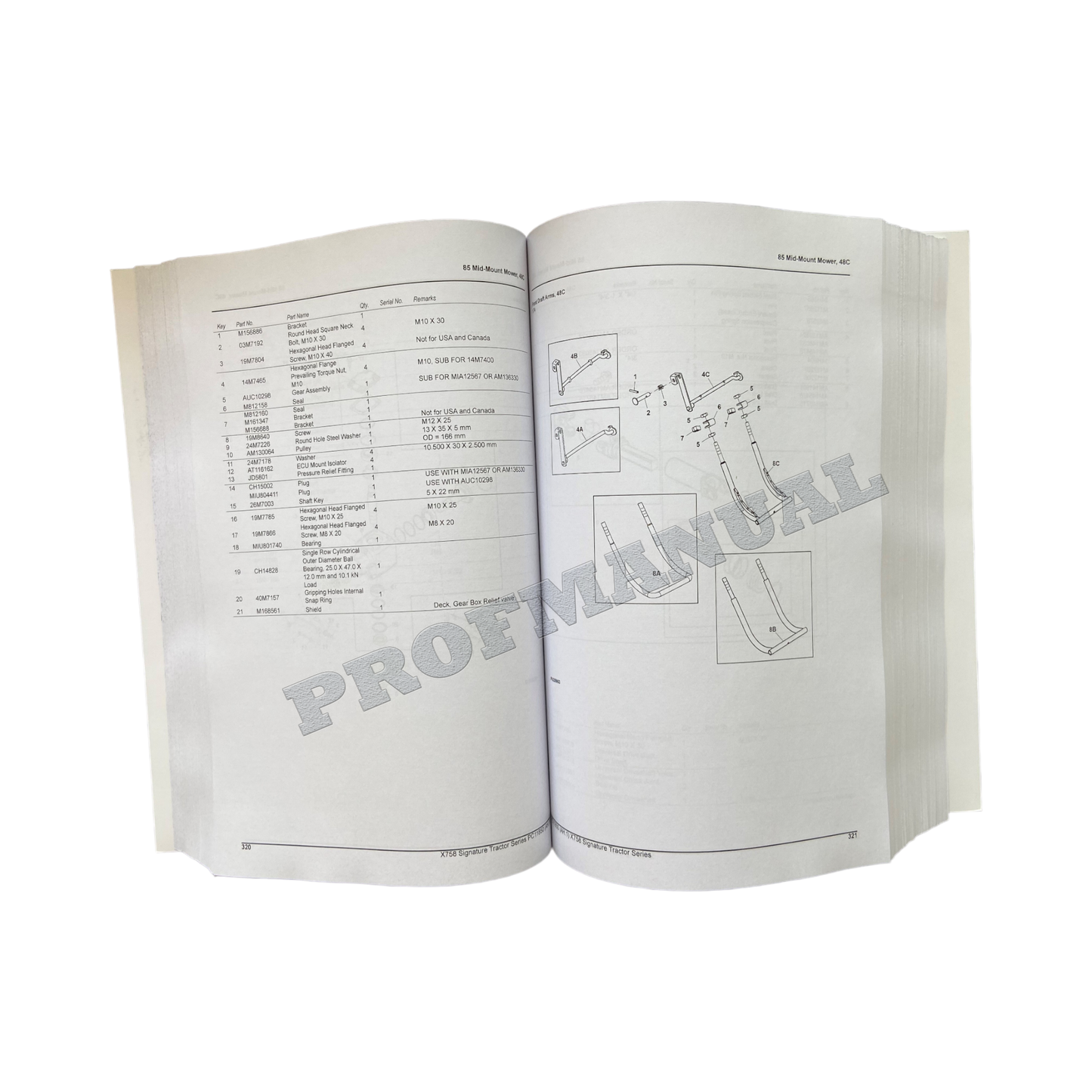 JOHN DEERE X758 TRAKTOR ERSATZTEILKATALOGHANDBUCH 