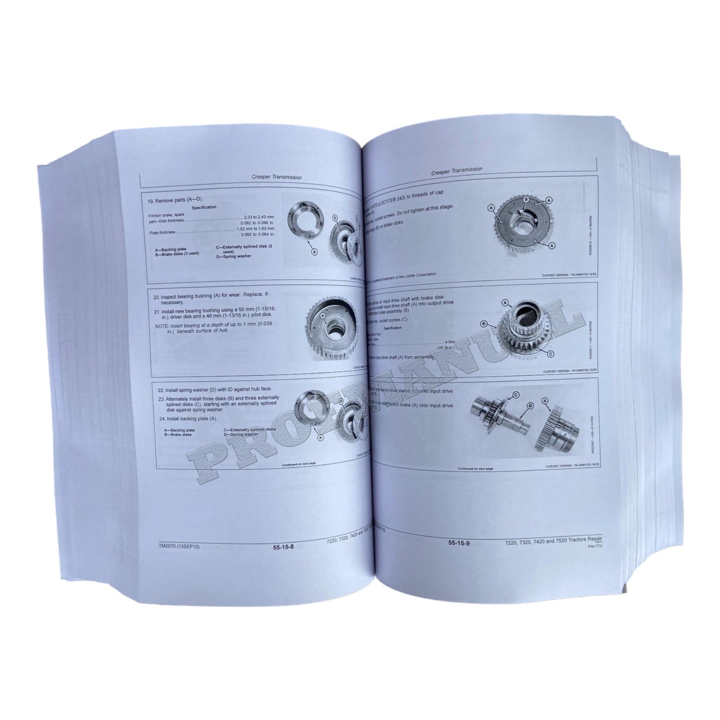 JOHN DEERE 7220 7320 7520 7420 TRACTOR SERVICE MANUAL + !BONUS!