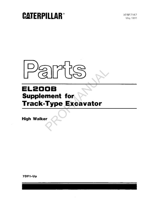 Manuel de catalogue de pièces détachées pour pelle à chenilles Caterpillar Cat EL200B