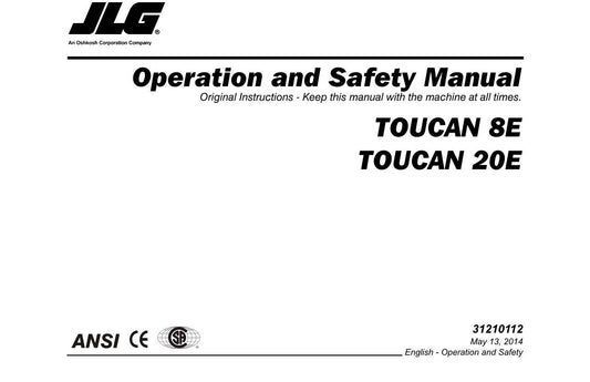 TOUCAN 20E 8E Vertical Lift Maintenance Operation Operators Manual 31210112