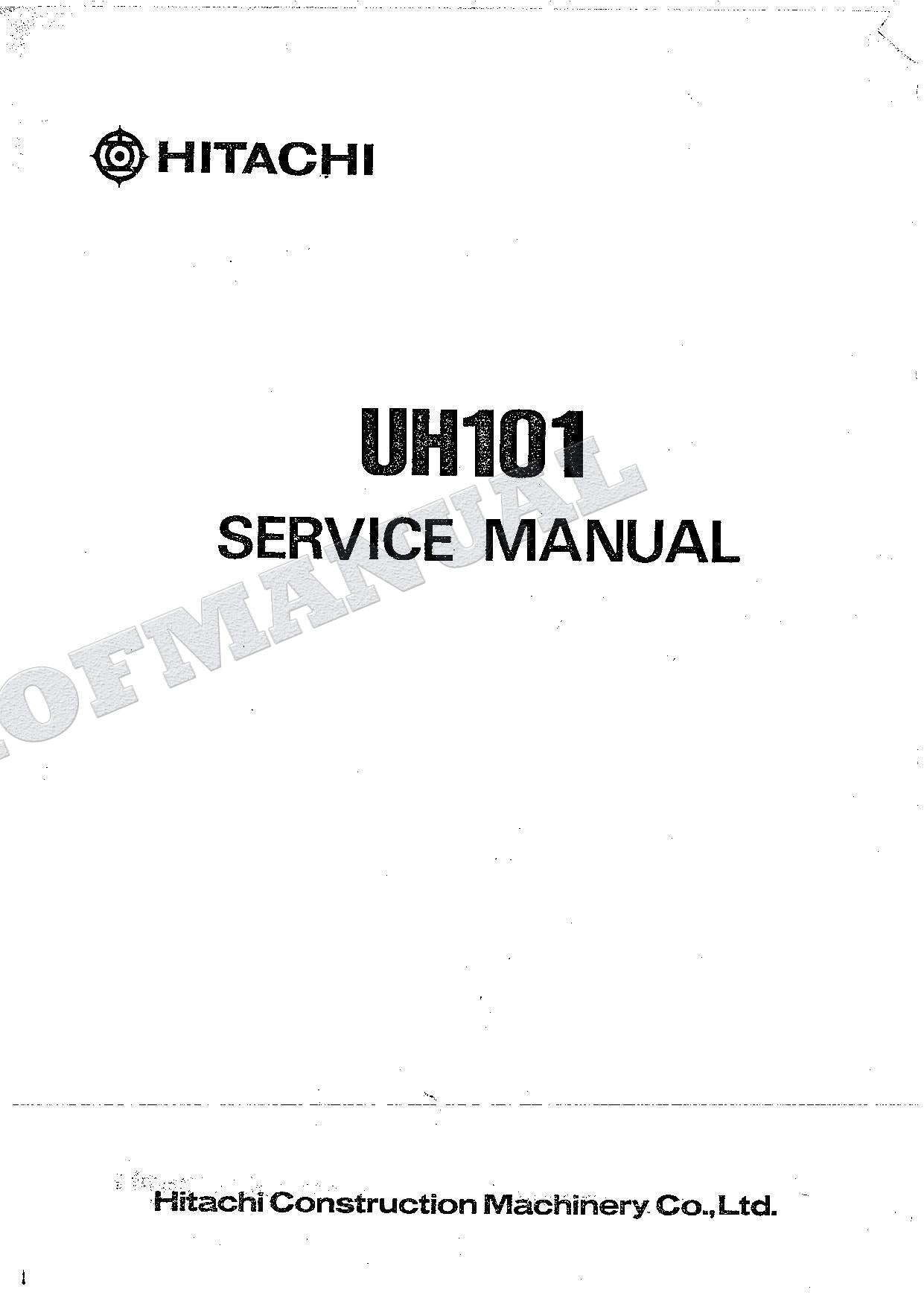 HITACHI UH101 Excavator Repair Service Manual