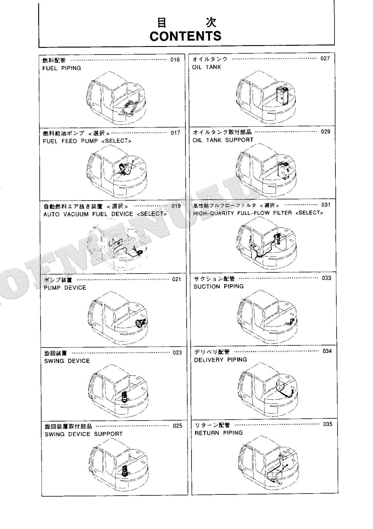 HITACHI EX75US-7 Excavator Parts Catalog Manual SN 030001-