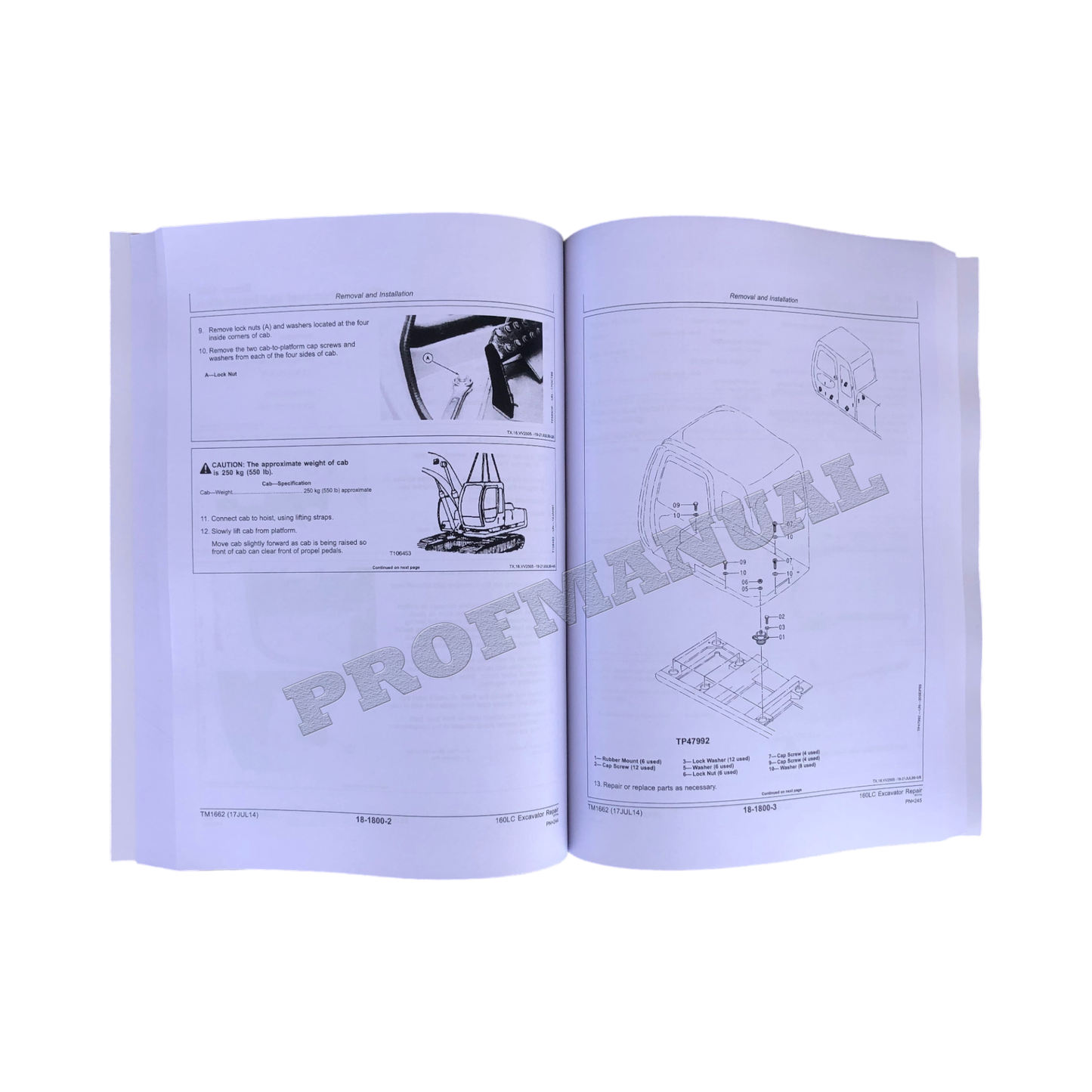 JOHN DEERE 160LC BAGGER REPARATUR-SERVICEHANDBUCH