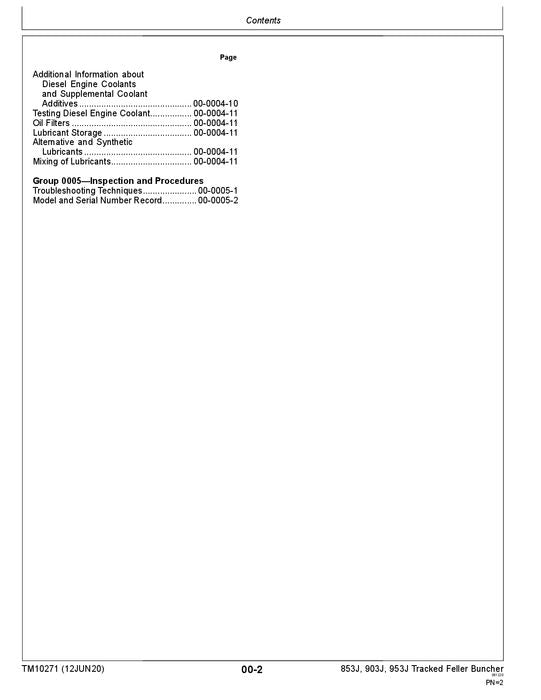 JOHN DEERE 853J 903J 953J BUNCHER REPAIR TECHNICAL MANUAL TM10271