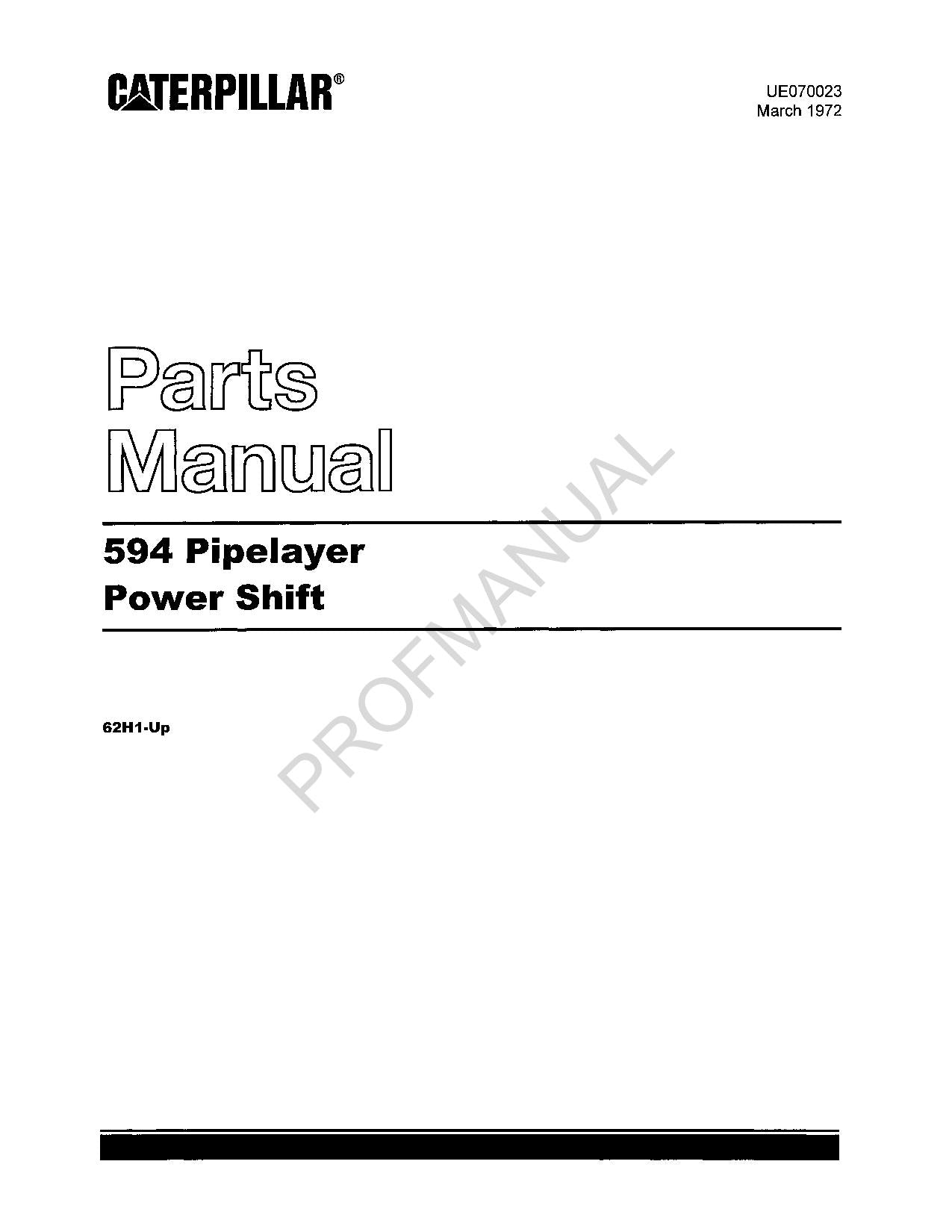 Manuel du catalogue des pièces détachées Power Shift pour poseur de canalisations Caterpillar Cat 595