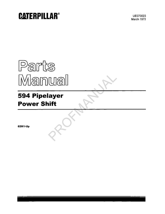 Manuel du catalogue des pièces détachées Power Shift pour poseur de canalisations Caterpillar Cat 595