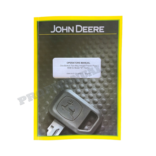 JOHN DEERE ONE-BOTTOM 2-WEGE-INTEGRALPFLUG M3B M MC MT TRAKTOR-BETRIEBSHANDBUCH