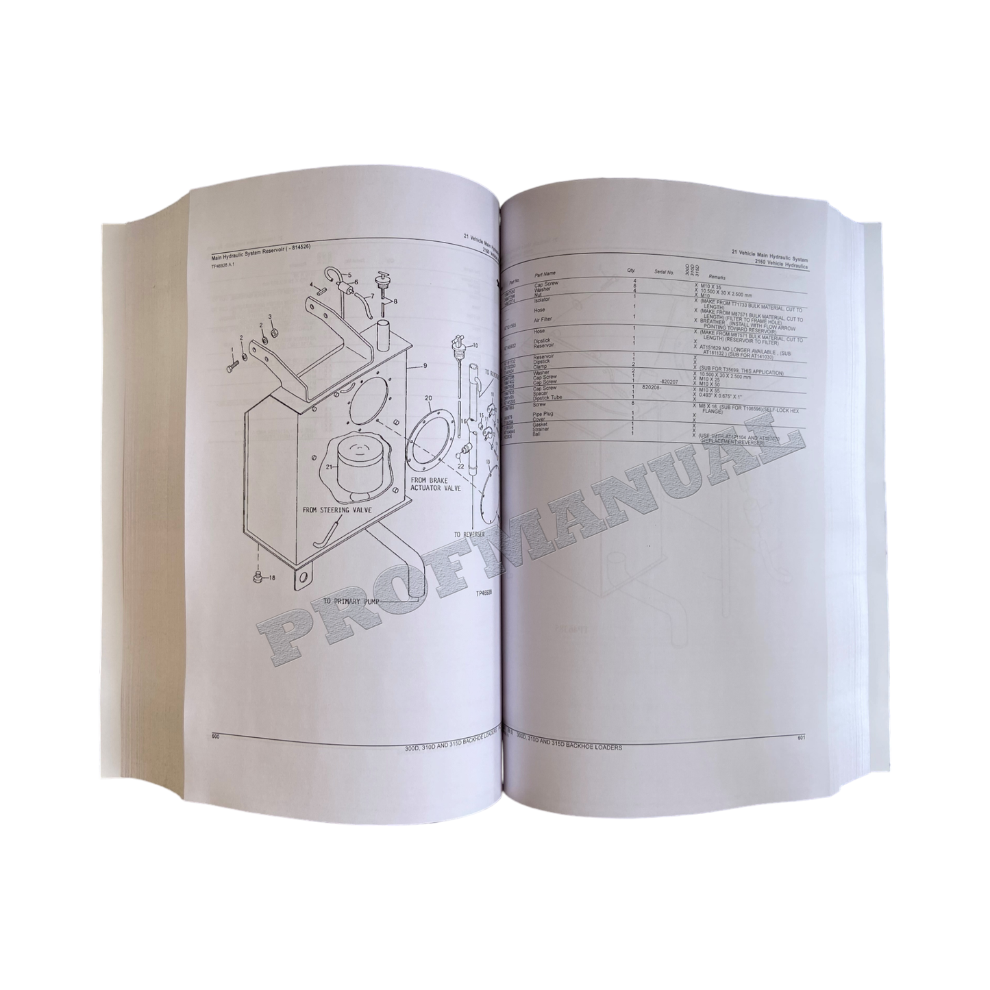 JOHN DEERE 300D 310D 315D BAGGERLADER ERSATZTEILKATALOGHANDBUCH