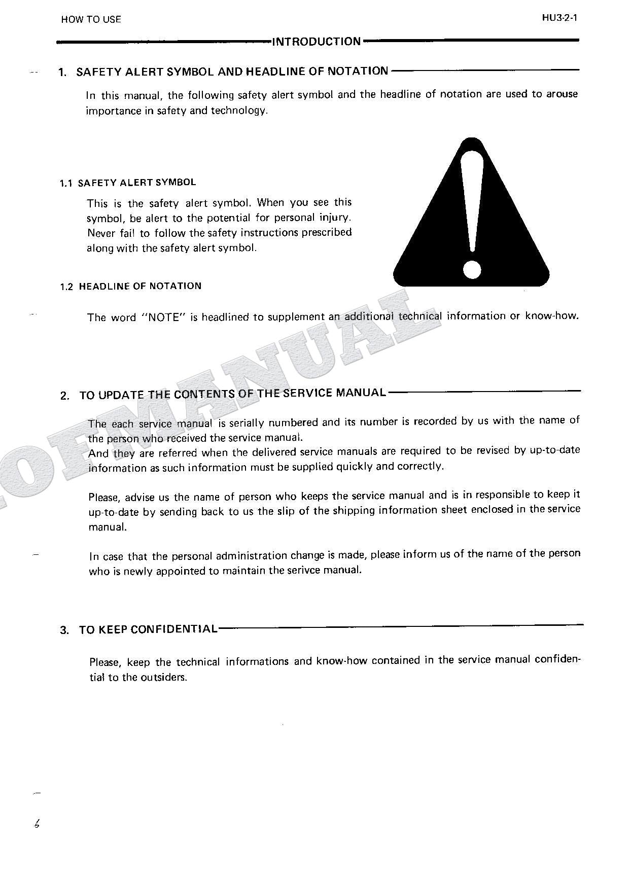 HITACHI EX200 Hudraulic Excavator Service Manual