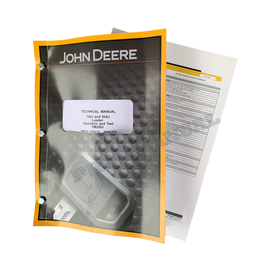 JOHN DEERE 744J 824J LADER-BETRIEBSTEST-SERVICEHANDBUCH + !BONUS!