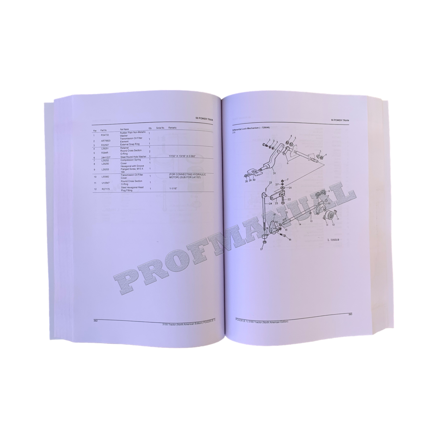 MANUEL DU CATALOGUE DES PIÈCES DU TRACTEUR JOHN DEERE 3155