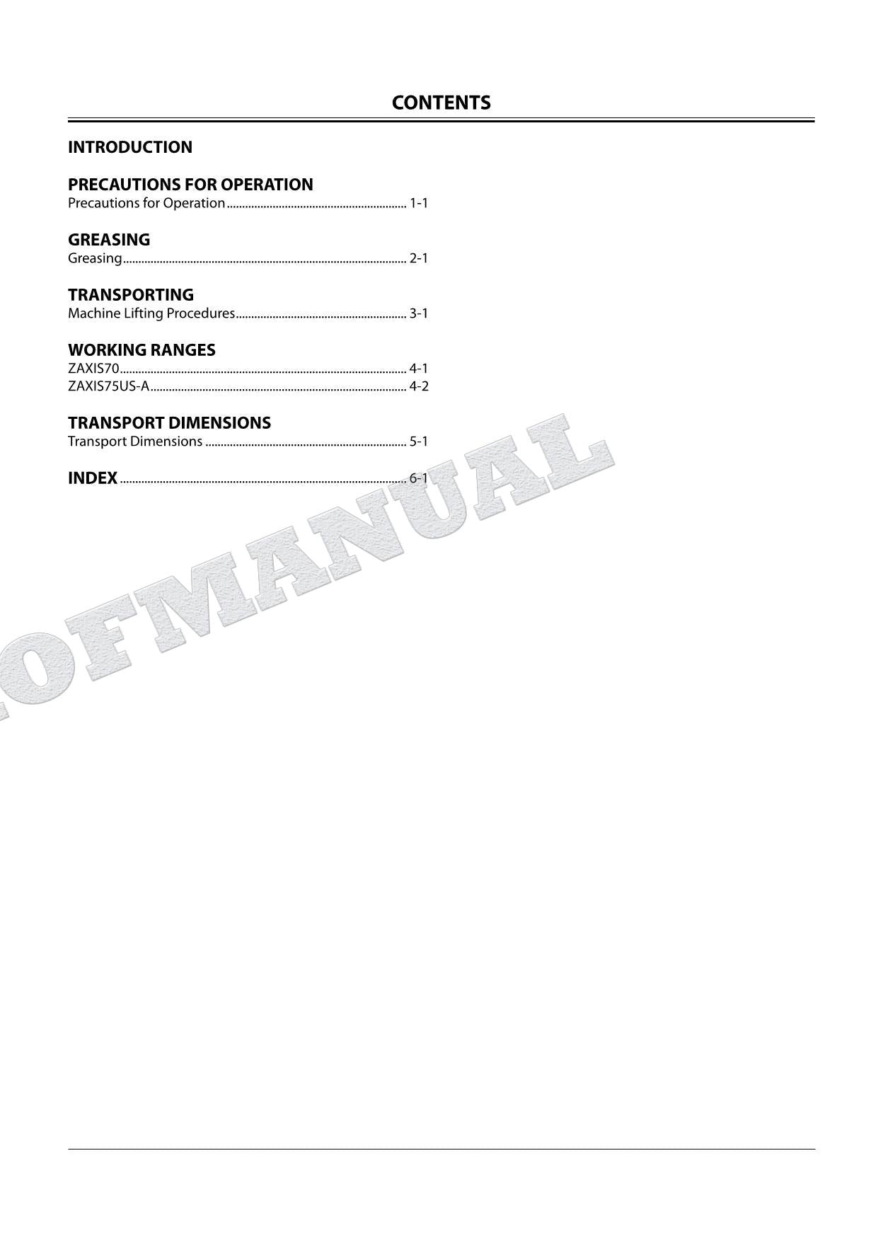 HITACHI ZX70 ZX75US-A SHORT REACH FRONT ATTACH Excavator Parts Catalog Manual