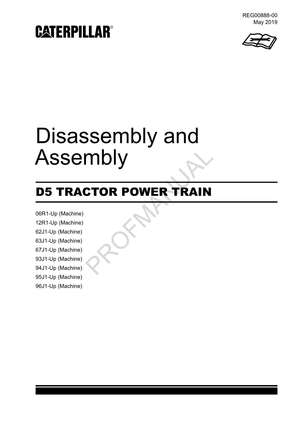 Caterpillar CAT D5 TRACTOR POWER TRAIN Manual Disassembly Assembly