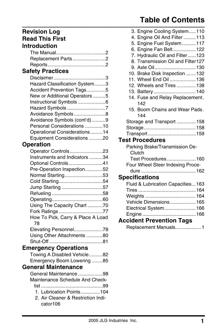 SKYTRAK 6036 Telehandler Maintenance Operation Operators Manual 8990415