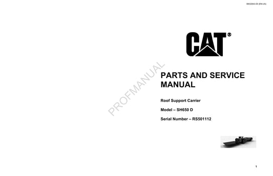 Caterpillar Cat SH650 D Underground Longwall Parts Catalog Manual