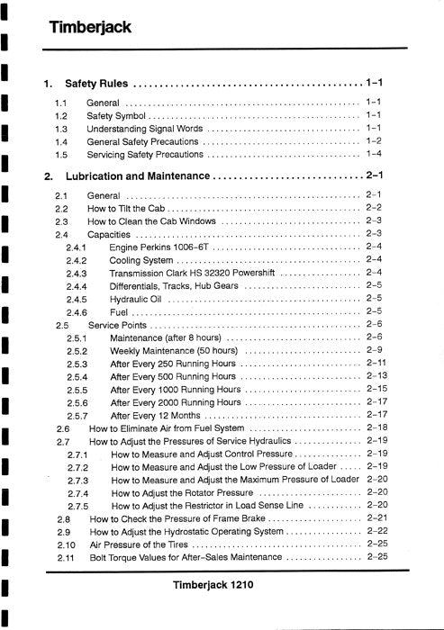 JOHN DEERE 1210 FORWARDER SERVICE REPAIR MANUAL