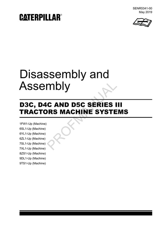 Manuel de démontage et d'assemblage du système de machine du tracteur Caterpillar D3C D4C D5C SÉRIE 2