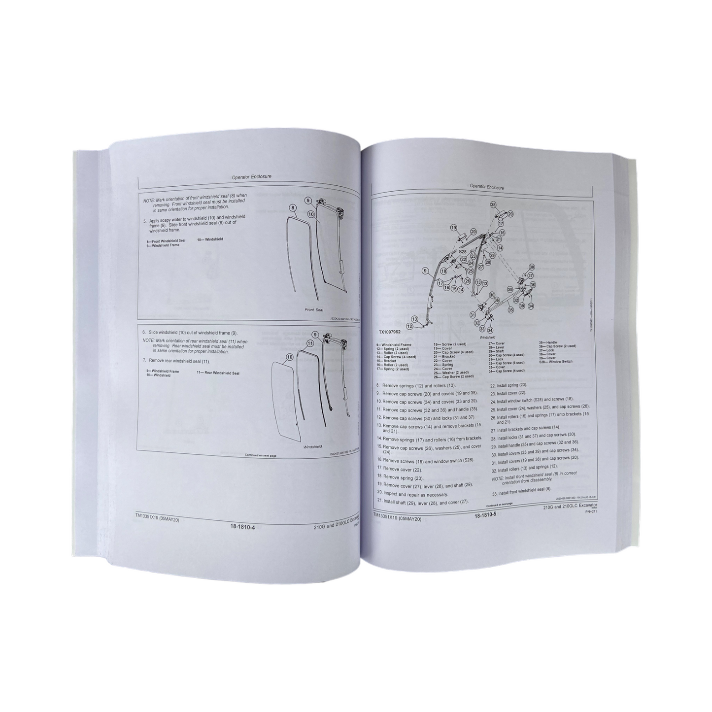 JOHN DEERE 210G 210GLC EXCAVATOR REPAIR SERVICE MANUAL SER F521988- +BONUS!