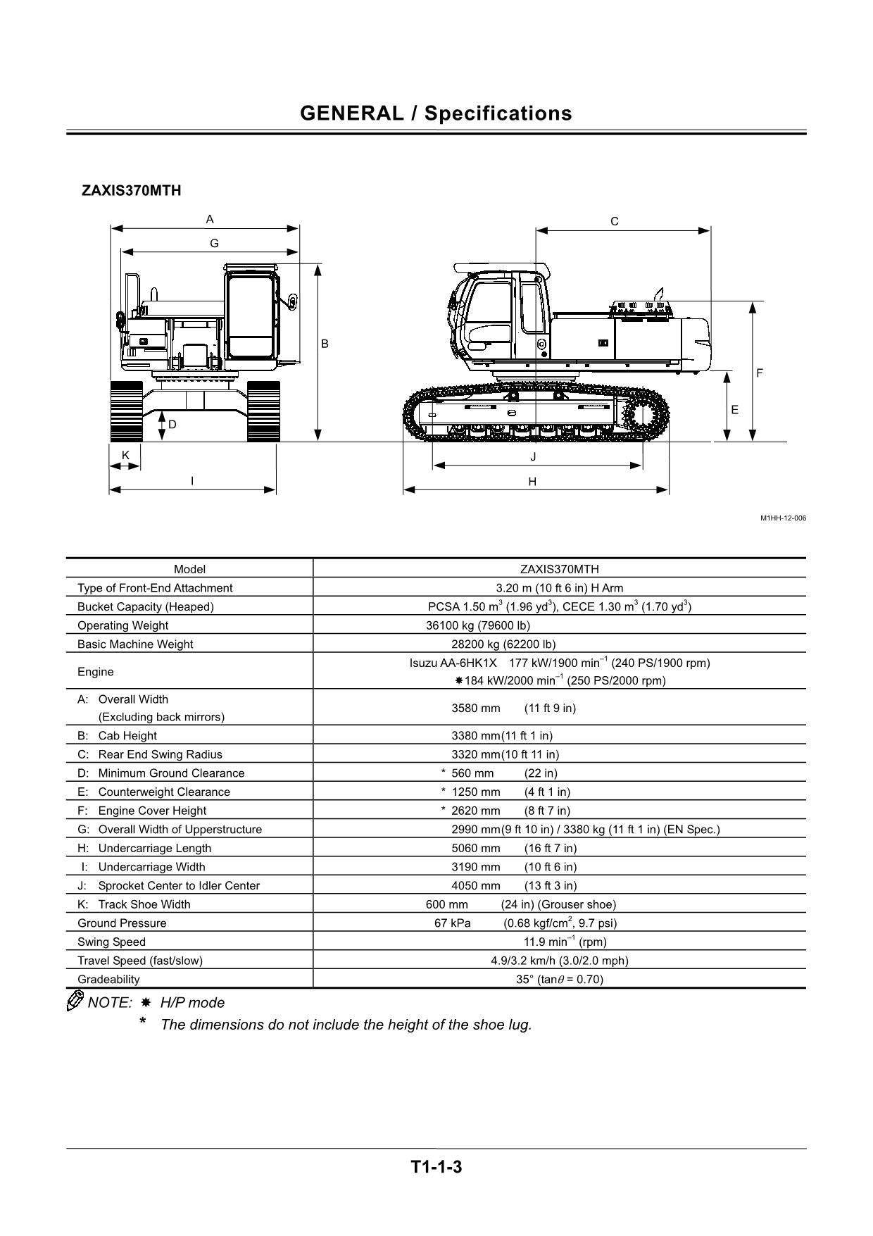 Hitachi ZX330 ZX330LC ZX350H ZX350LCH Excavator Operat Principle Service manual