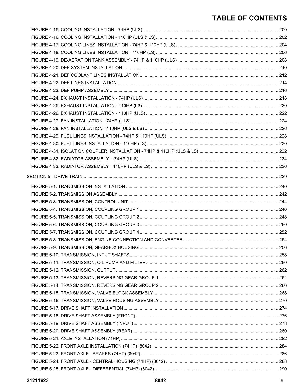 SKYTRAK 8042 Telehandler Parts Catalog Manual 31211623