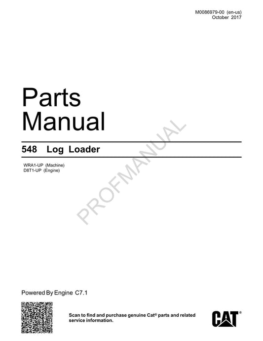 Caterpillar Forest Product 548 Holzlader Ersatzteilkatalog Handbuch