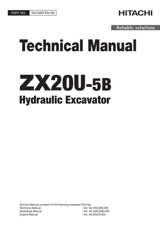 Hitachi ZX20U-5B Excavator Service Manual with Schemes