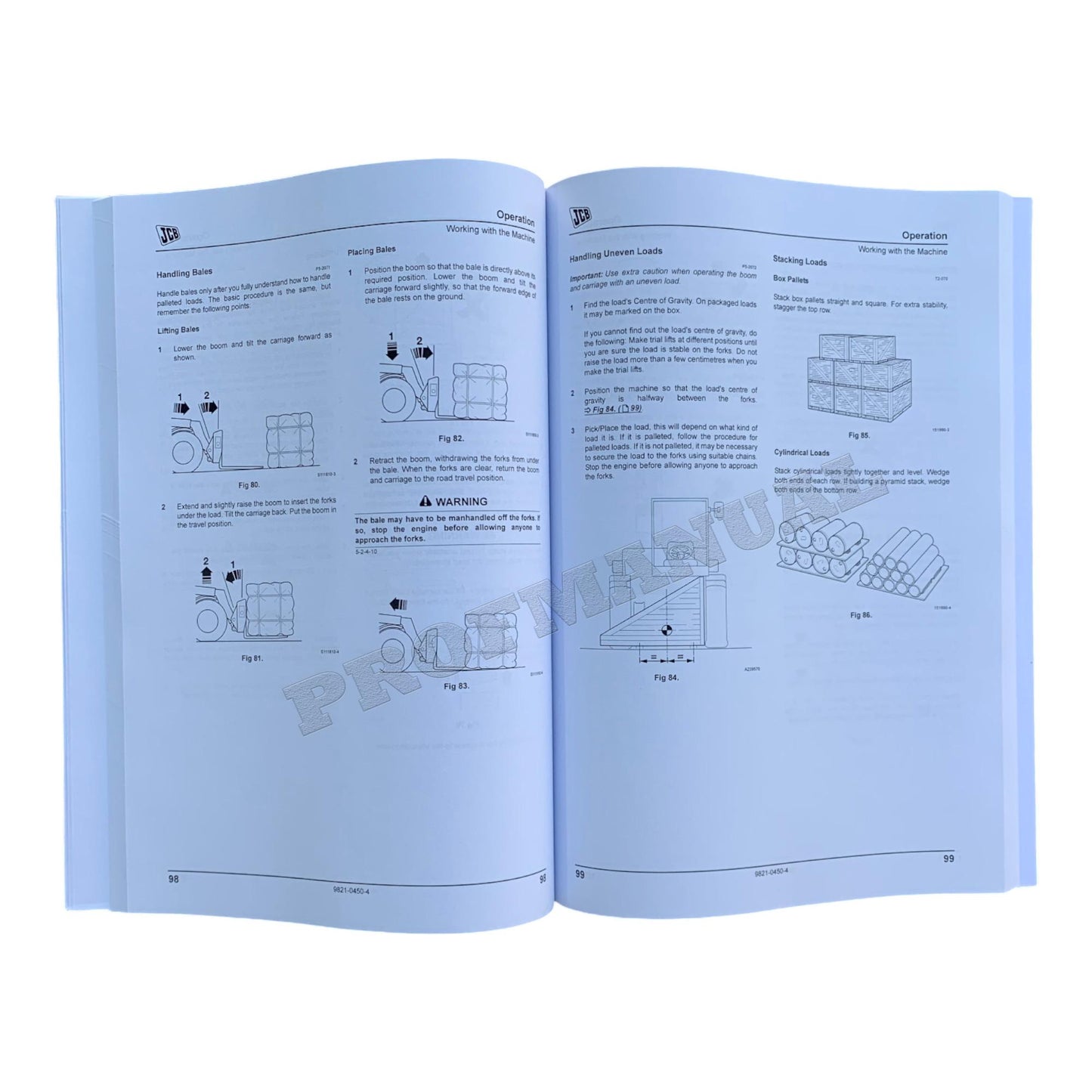 JCB 524-50 527-55 Telescopic Handler Operators Manual 9821_0450