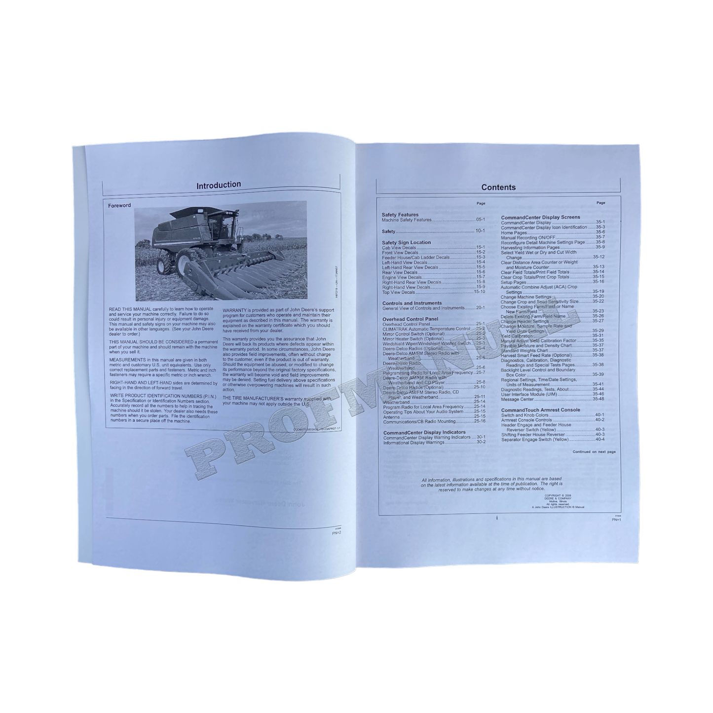 MANUEL D'UTILISATION DE LA MOISSONNEUSE-BATTEUSE JOHN DEERE 9660 9760 STS #7 