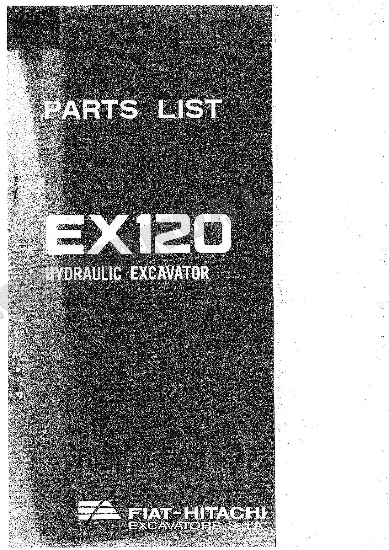 HITACHI EX120 Excavator Parts Catalog Manual SN ALL