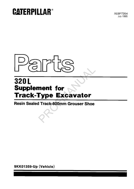 Caterpillar Cat 320 L Supplement Track Type Excavator Parts Catalog Manual