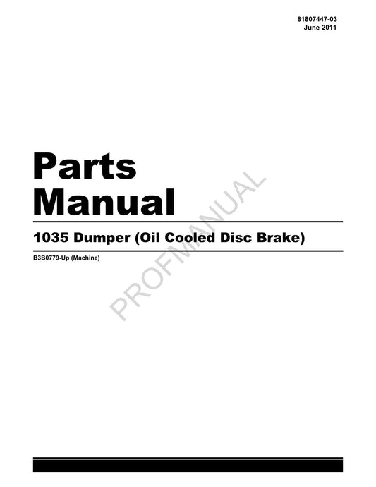 Caterpillar Cat 1035 Dumper Oil Cooled Disc Brake Parts Catalog Manual