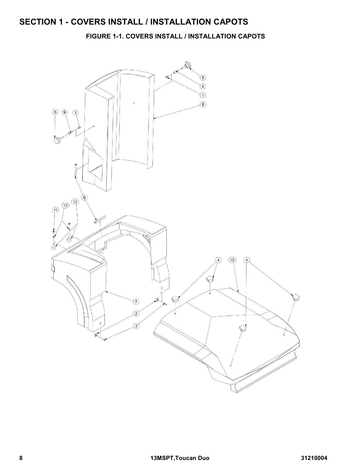 TOUCAN 13MSPT Duo Vertical Lift Parts Catalog Manual Multi language