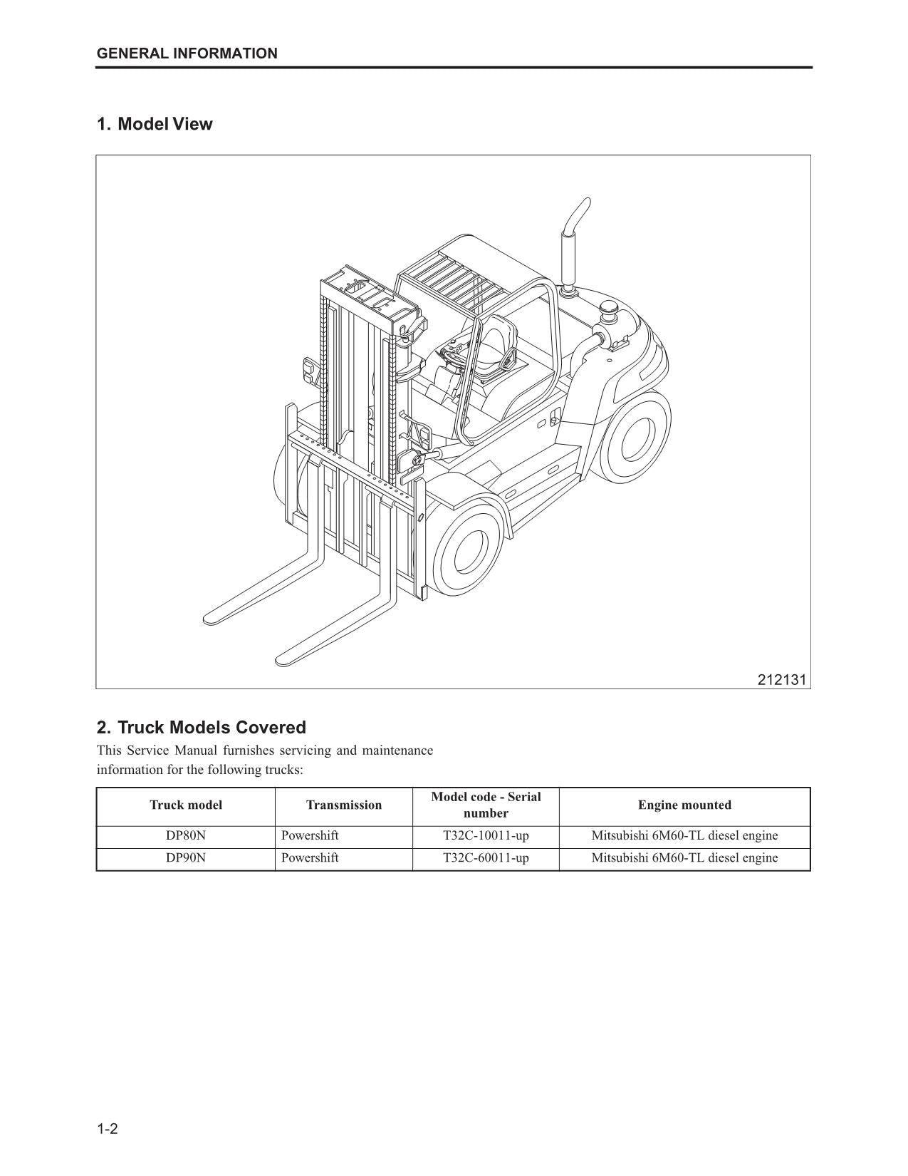 Caterpillar Lift Trucks DP80 DP90 Chassis Mast Option Servicehandbuch