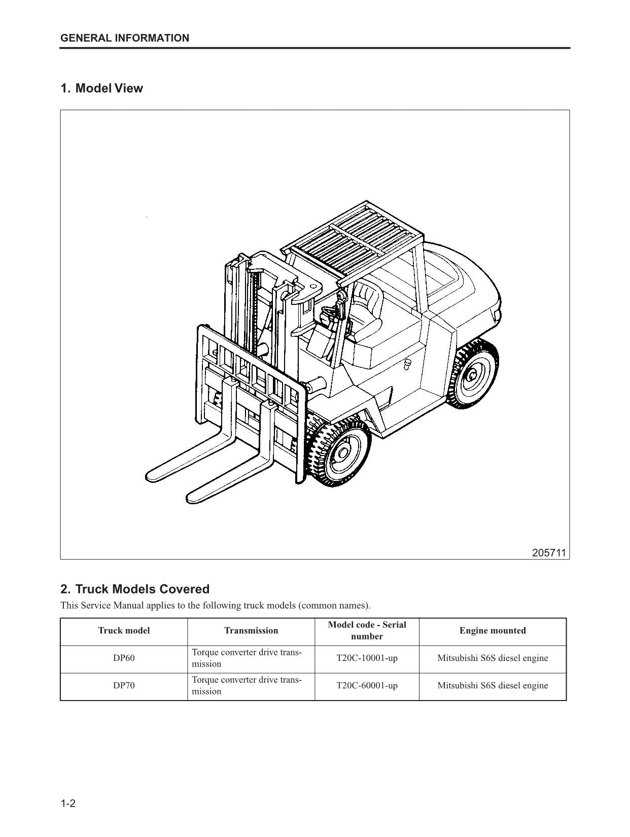 Caterpillar Lift Truck Forklift DP60 DP70 Service Manual Attachment