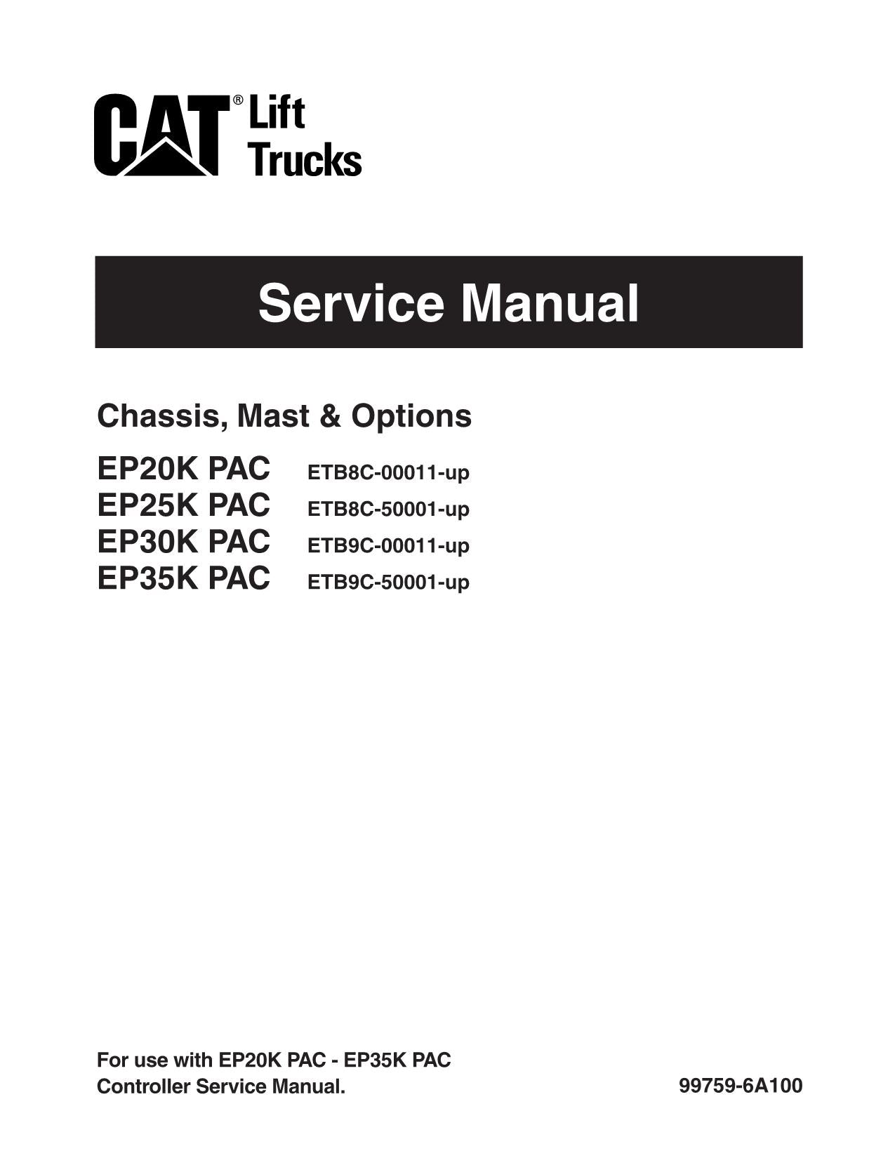 Manuel d'entretien du chariot élévateur Caterpillar EP20K EP25K EP30K EP35K avec option PAC