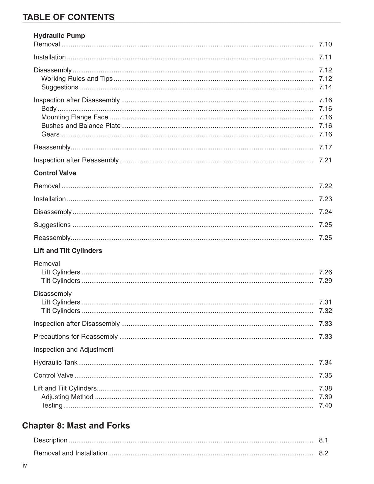 Caterpillar EC15N EC18N EC20N EC25N Lift Truck Forklift Service Manual