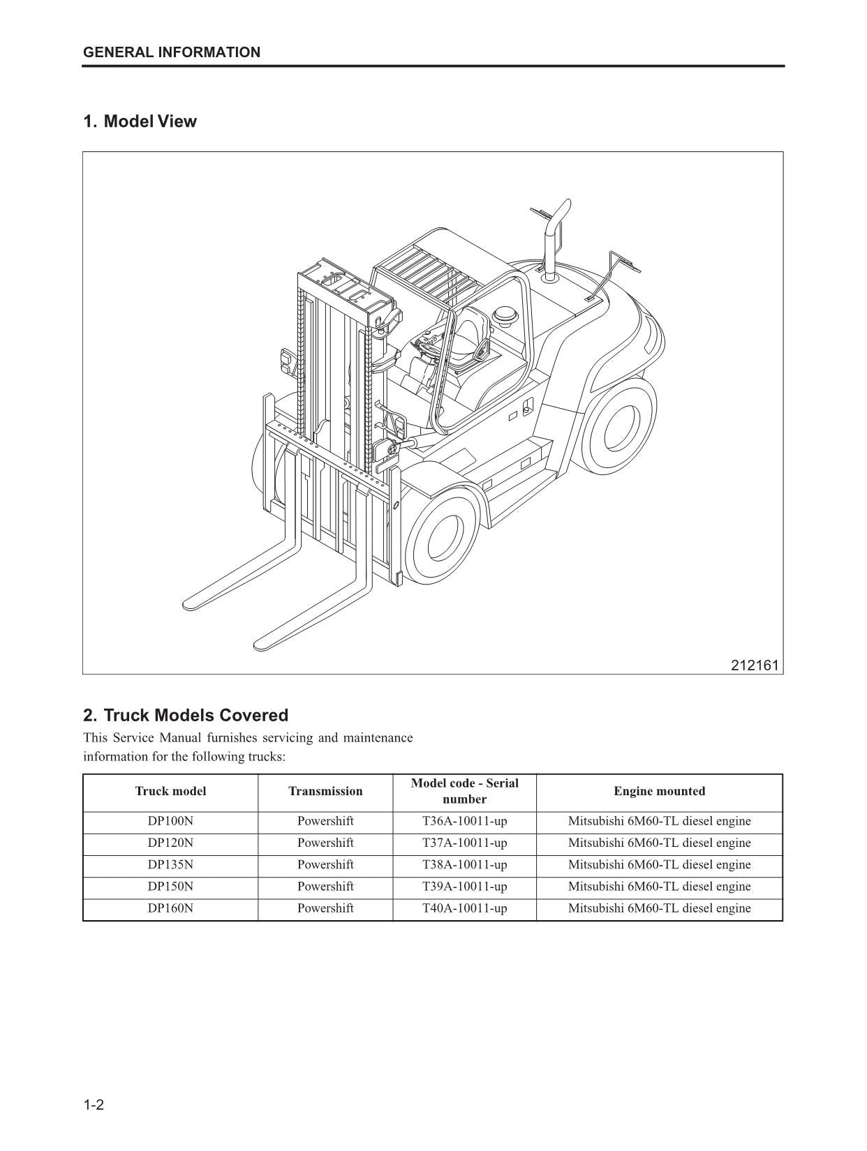 Caterpillar Forklift DP100N DP120N DP135N DP150N Options Service Manual